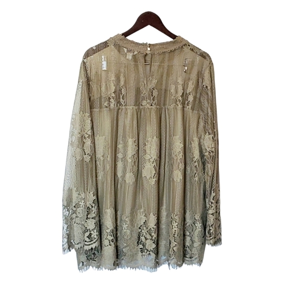 Est. 1946 Tops - Est. 1946 Army Green Floral Lace Flowy Tunic Plus Size 26/28W New without Tags